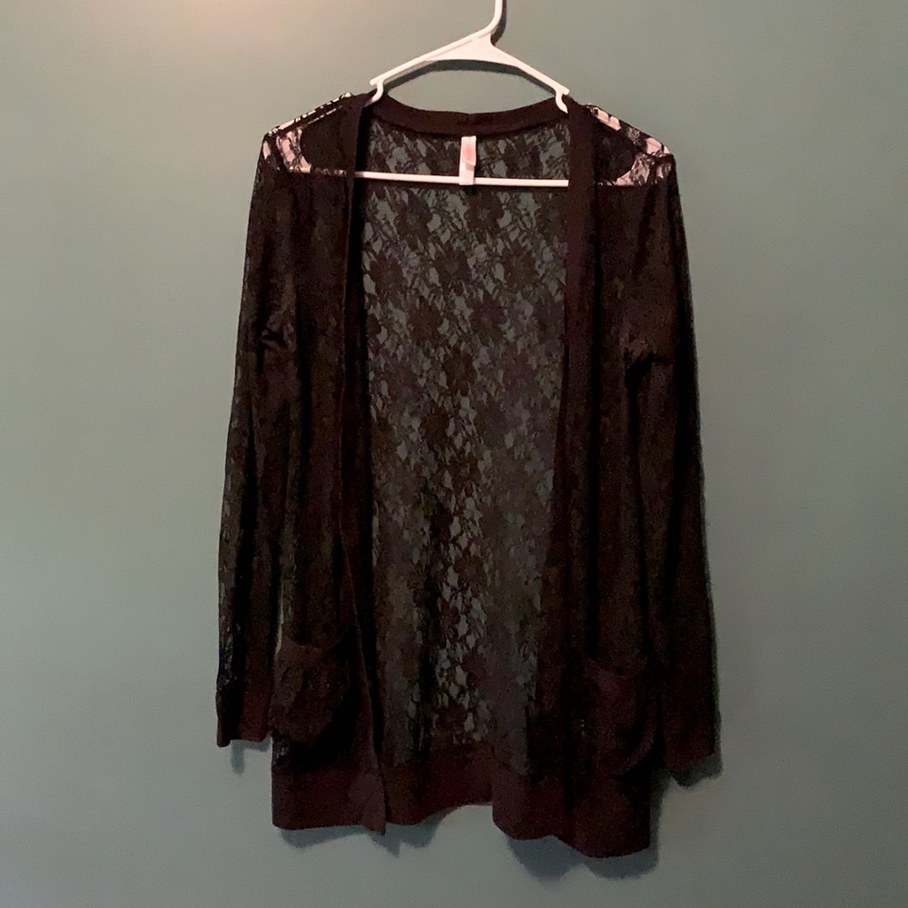 Black lace cardigan